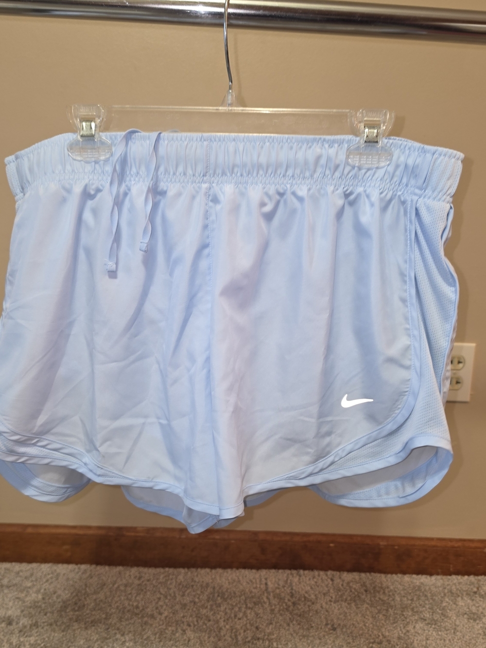 Nike Women's Light Blue Athletic Running Shorts with Built-In Liner
